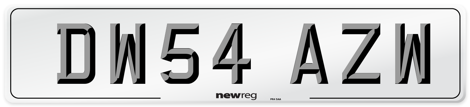 DW54 AZW Number Plate from New Reg